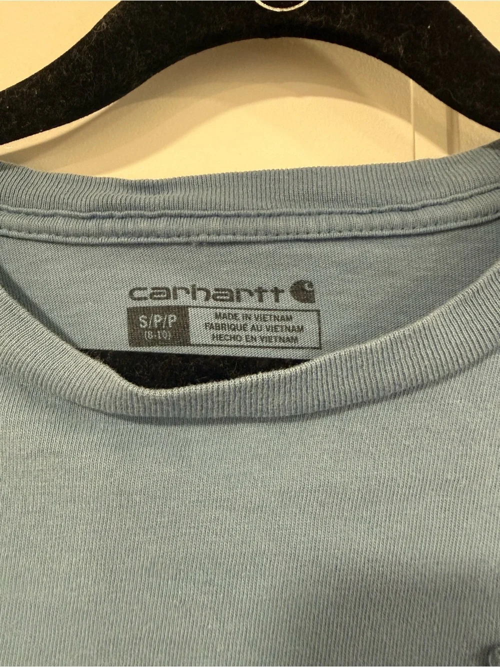 Carhartt Kids Long-Sleeve Pocket Tee in Dusty Blue